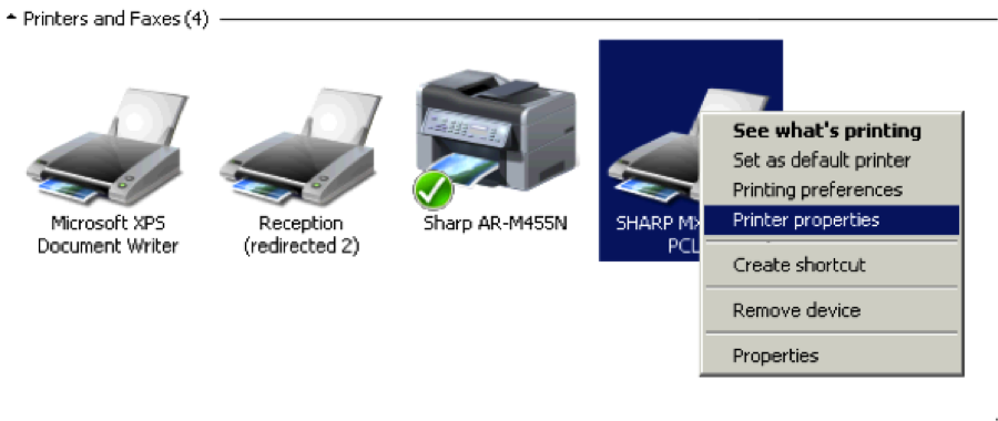 Configure Sharp Print Driver
