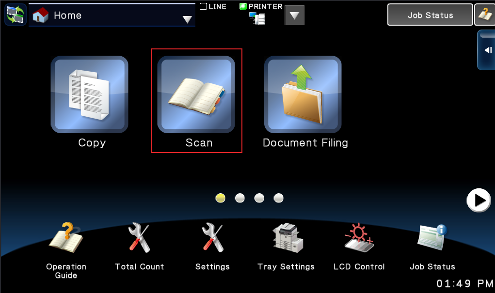 how to name file before scanning on sharp scanner