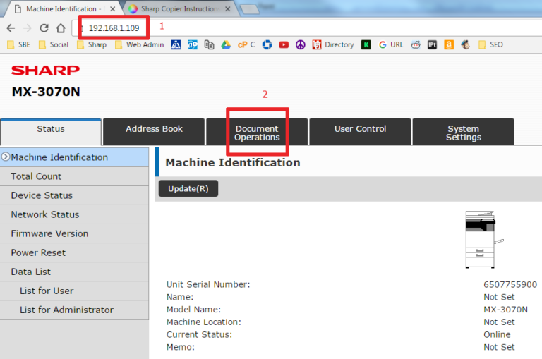 How To Submit Print Job from Web GUI Page Sharp Copier