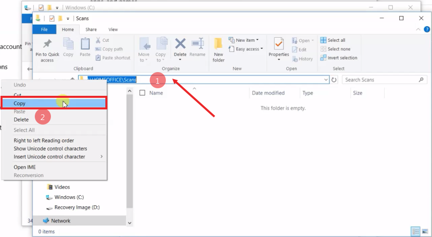 How To Setup Scan to Folders Windows 10 Sharp Copier Scanner 14