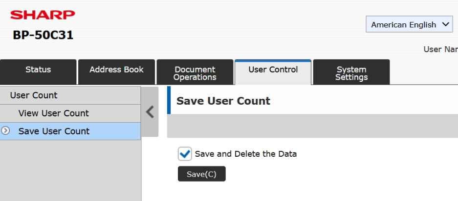Sharp BP Series user control setup, create reports